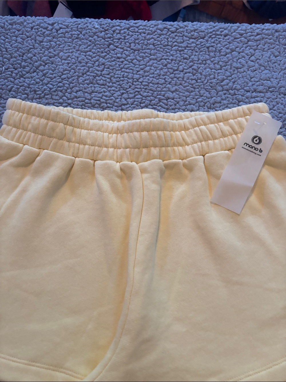 NWT Mono B Pale Yellow Sweatpants Shorts